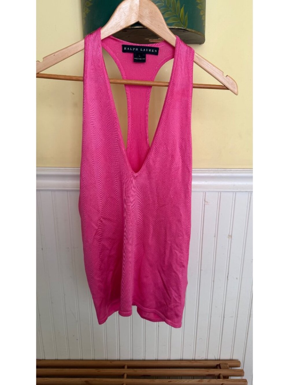 Ralph Lauren black label vintage y2k Pink Racerback Tank Top Casual L